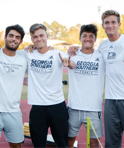 Four Georgia Southern University men's tennis players